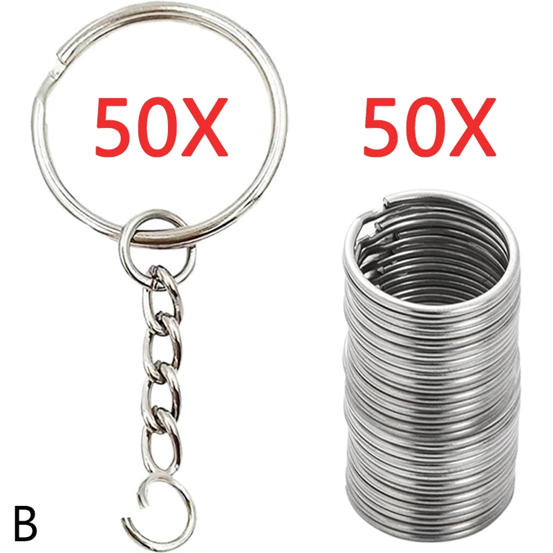 30mm/25mm/20mm Metal Key Rings Keychain Sets Keyfob Anti-rust KeyRings Key Chains Car Key Pendant Split