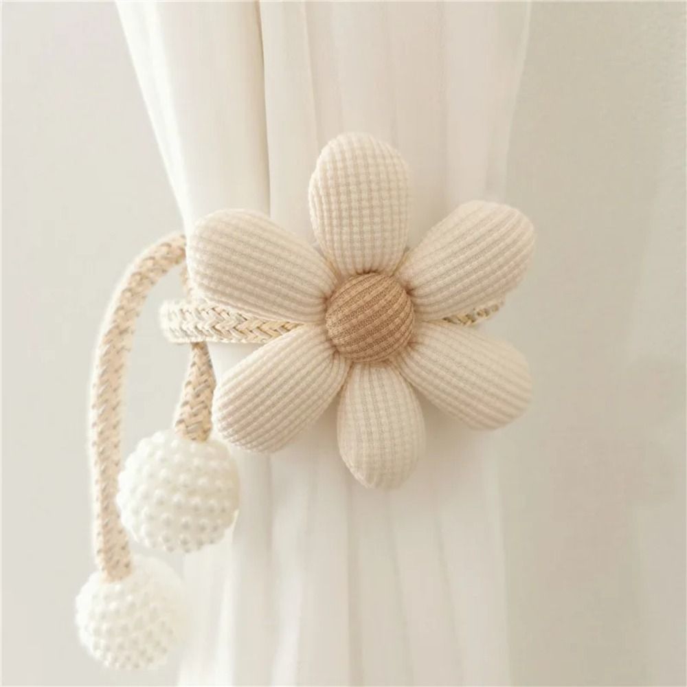 Embrasse magnétique en forme de fleur pour rideau, 1 pièce, joli support pour chambre d'enfant: WHITE