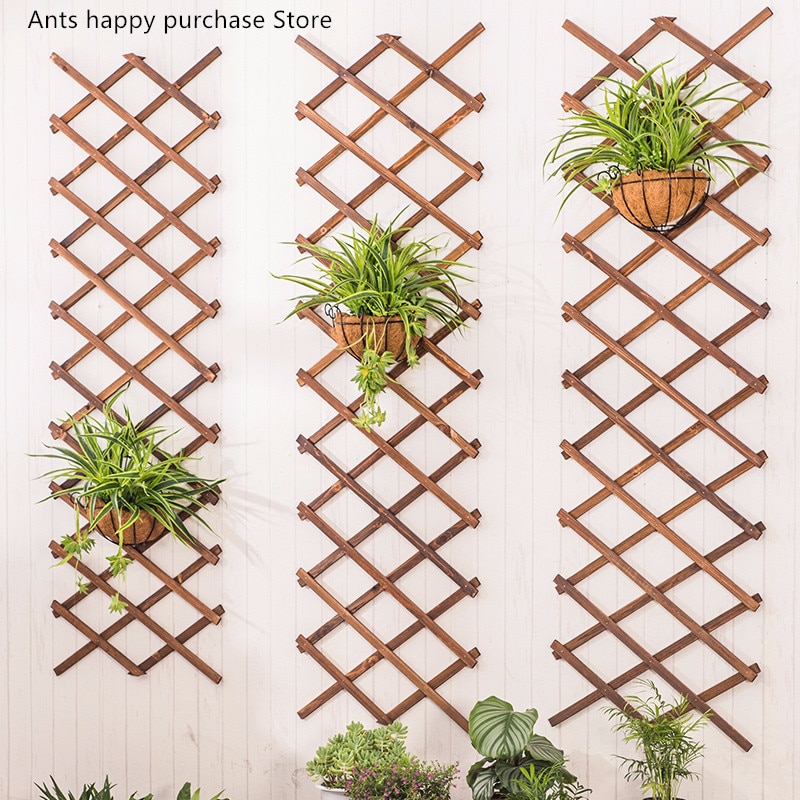 Udvide træ haven væg hegn panel plante klatre trellis støtte dekorativ have hegn hjem gård dekoration anticorrosive