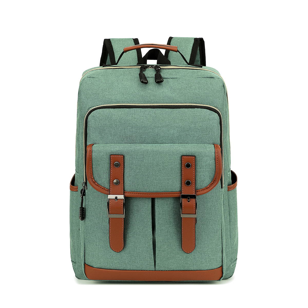 Mochila de tela Oxford para hombre y mujer, bolsa de viaje para ordenador portátil de 16 pulgadas, de gran capacidad, para adolescentes: Verde claro
