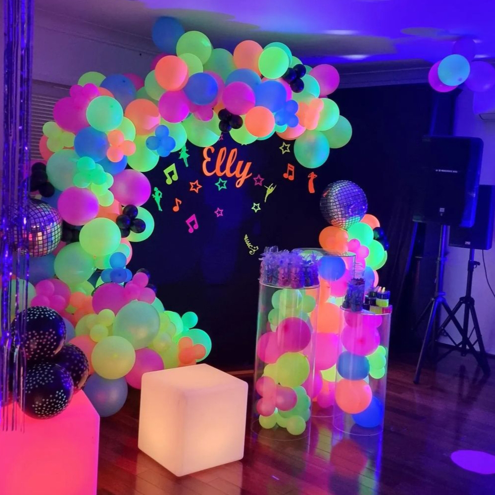 20/50Pcs Neon Happy Birthday Balloons 10inch UV Glow Balloons Blacklight Latex Globos Kids Baby Shower Birthday Party Decoration