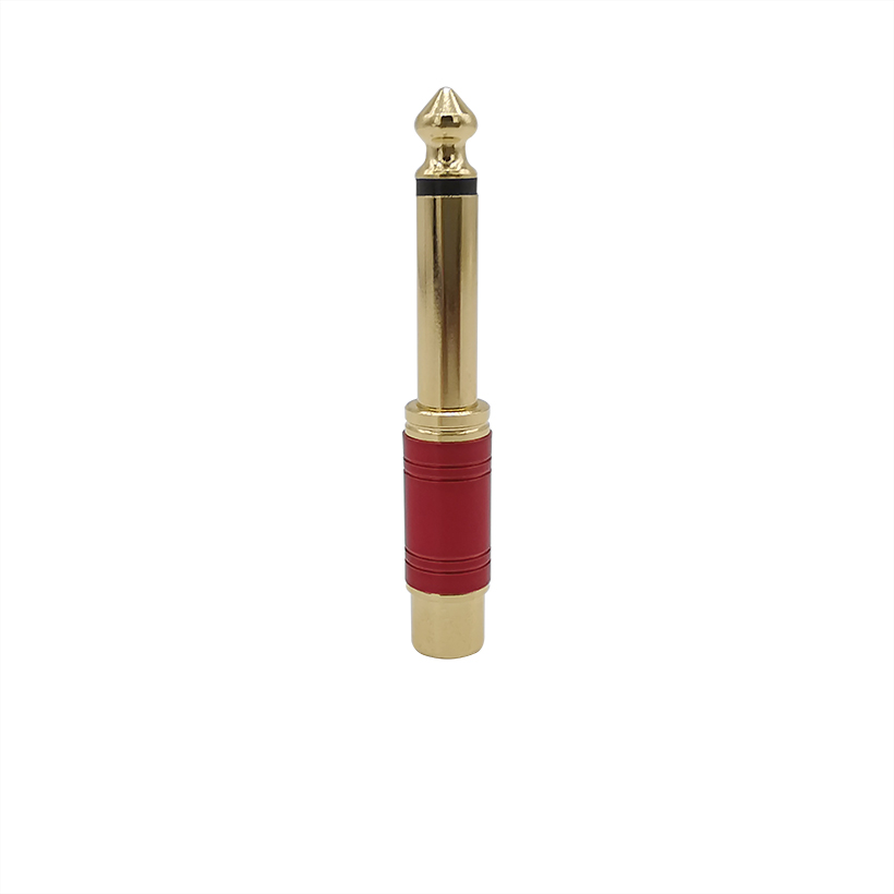 RCA 6,35mm Mono macho enchufe a RCA hembra Jack adaptador de altavoz conector convertidor conector Jack conector de Audio: Lavanda