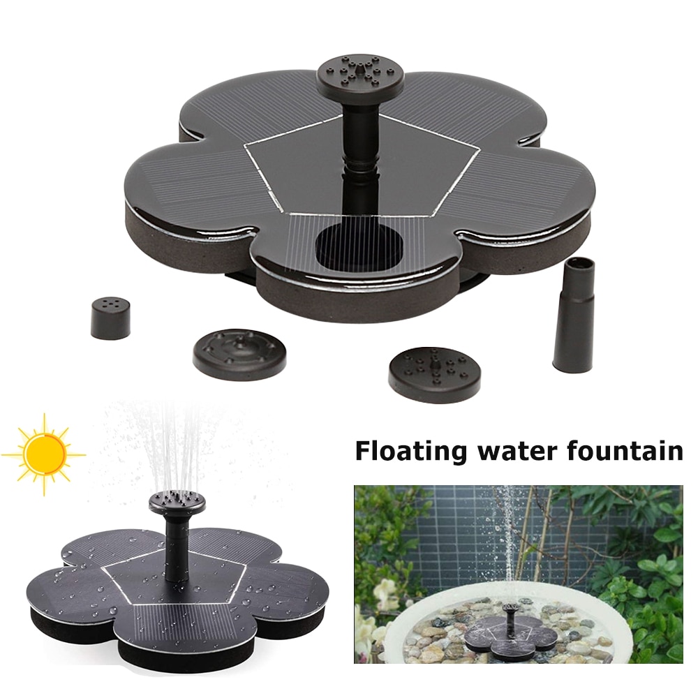 Solar Fountain Garden Water Fountain Pool Pond Bird Bath Patio Landscape Floating Solar Fountain Garden Decoration