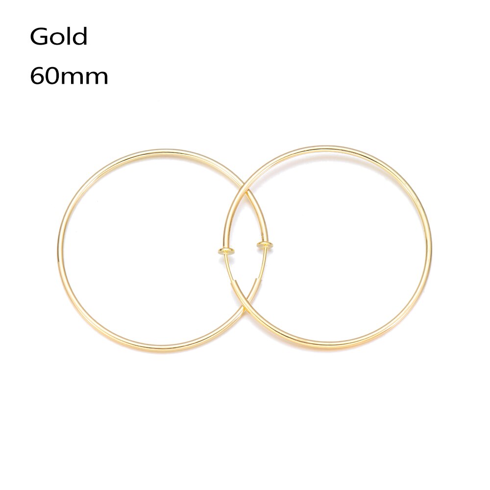 1 Pair Women Large Circle Round Hoop Earrings Hyperbole Baby Femme Letter Earrings Punk Dangle Hip-hop Jewelry: 60mm	gold