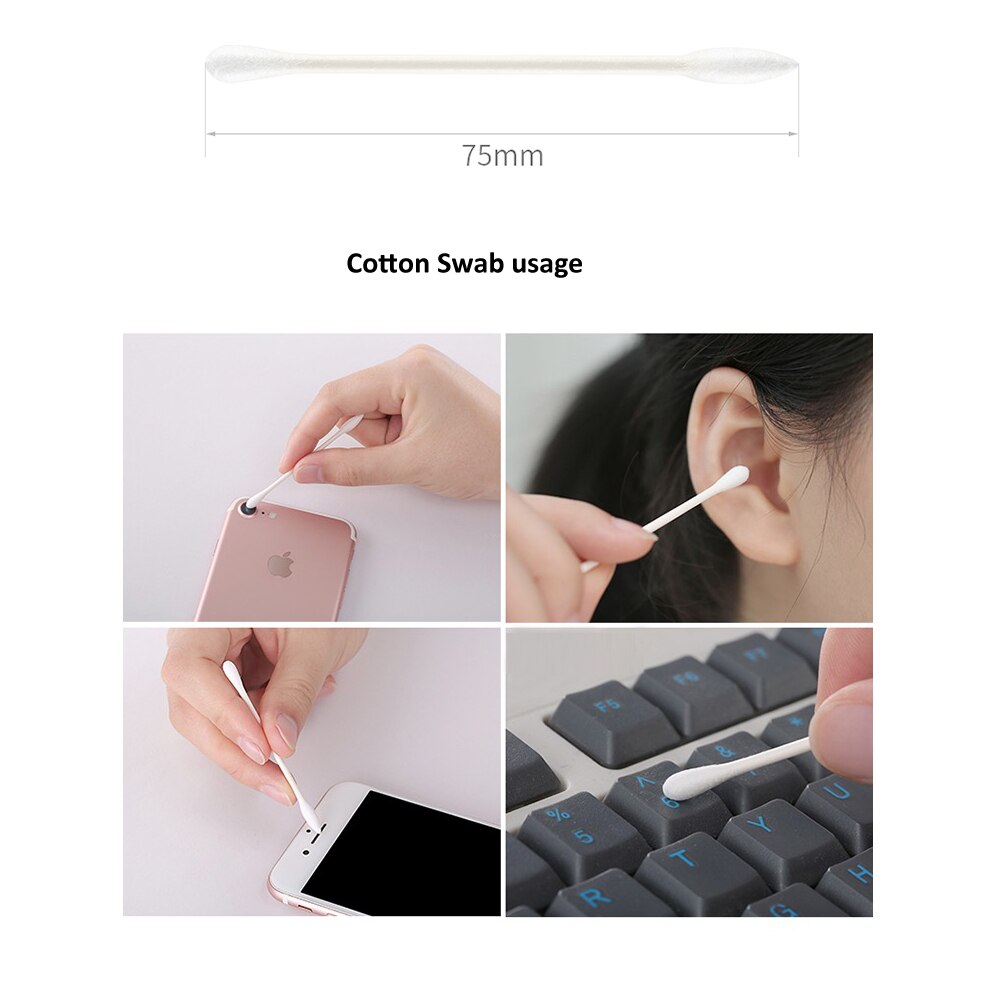 100 stuks/zak make-up wattenstaafjes oorwattenstaafjes dubbele kop wegwerppapieren wattenstaafje oogschaduwmengapparaat neusreinigingstool