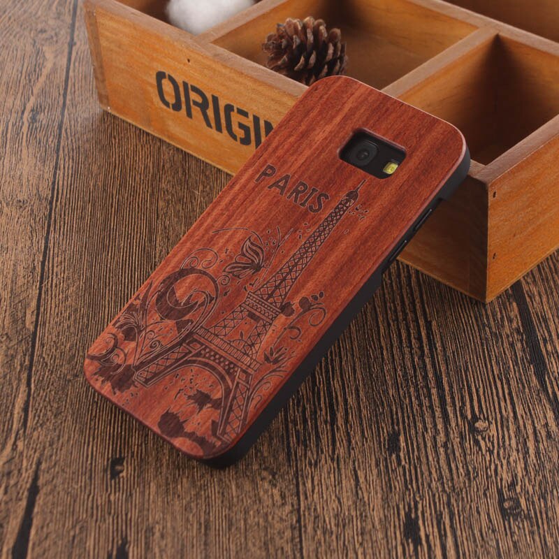 Caja de madera de bambú con cabeza de calavera de Mandala para samsung galaxy A5 funda de madera para samsung galaxy A5 funda de teléfono móvil funda de madera: 1