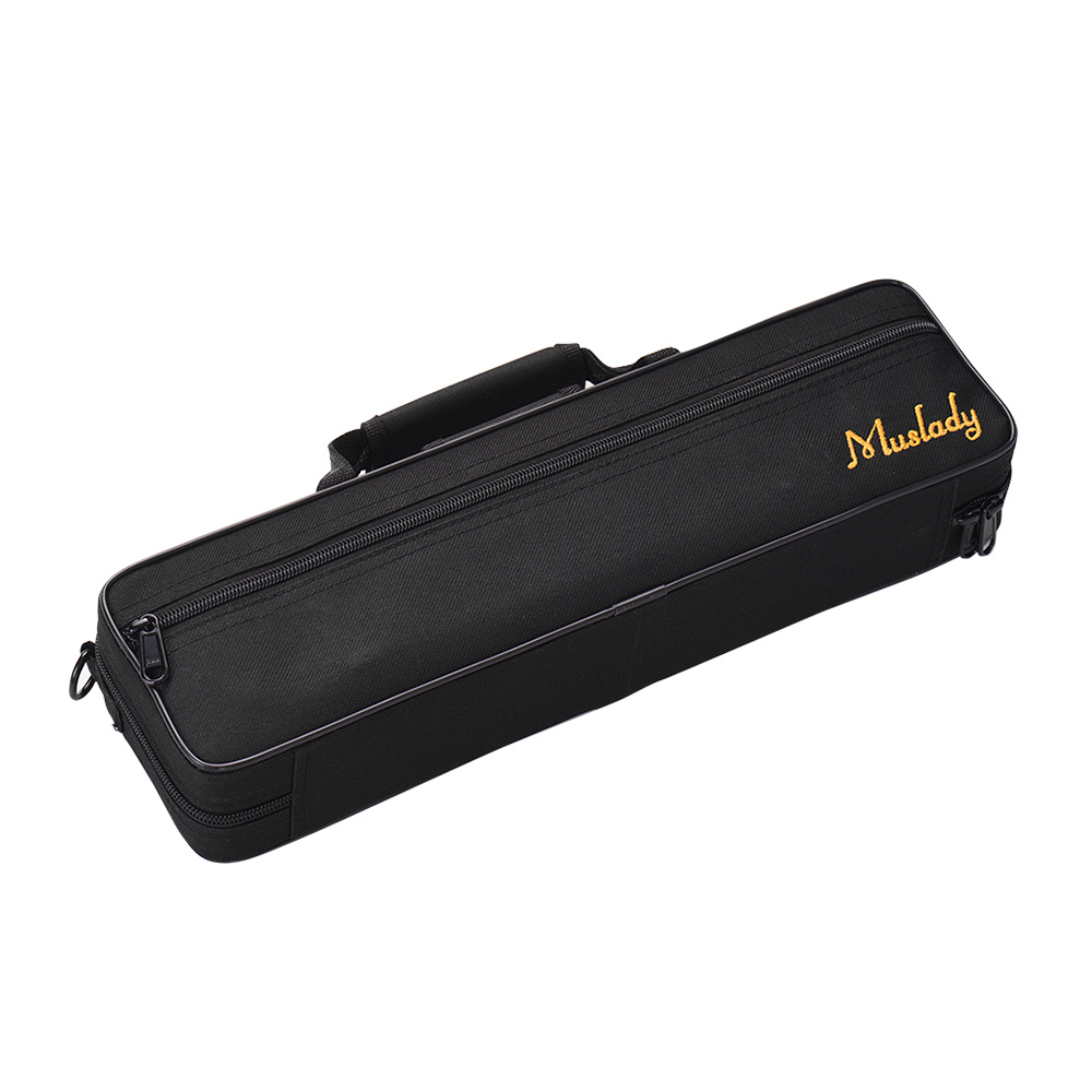 Muslady 16Holes C Flute Case Gig Bag Backpack Box Water-resistant 600D Cotton Padding with Strap Top Carry Handle Cleaning Cloth
