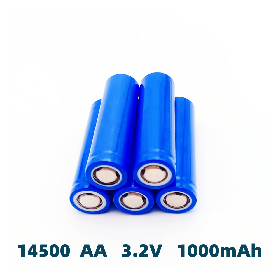 14500 lithium battery, large capacity, high-power 3.2V rechargeable battery, multifunctional and durable 1000mAh