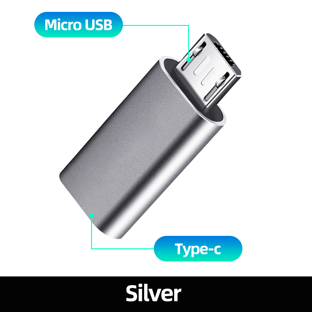 FONKEN Mini USB To Type C Adapter Male Micro USB To Female USB C Data Transfer Connector For MP3 Digital Gamera GPS Conventer: WHITE