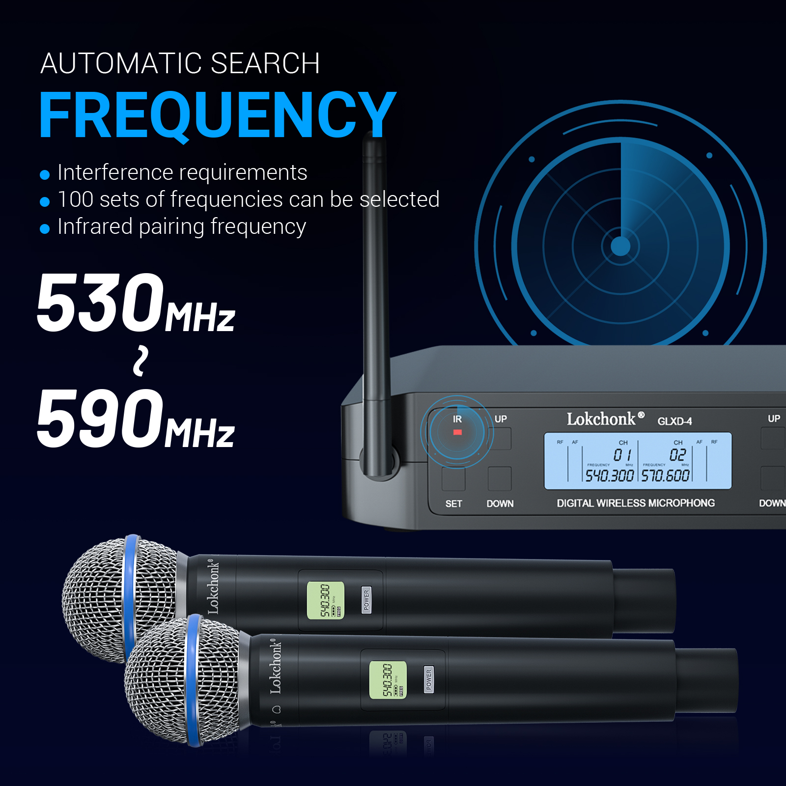 Wireless Lavalier Microphone GLXD4 UHF Headset Clip Mic Bodypack Frequency Adjustable For Show Church Meeting Party
