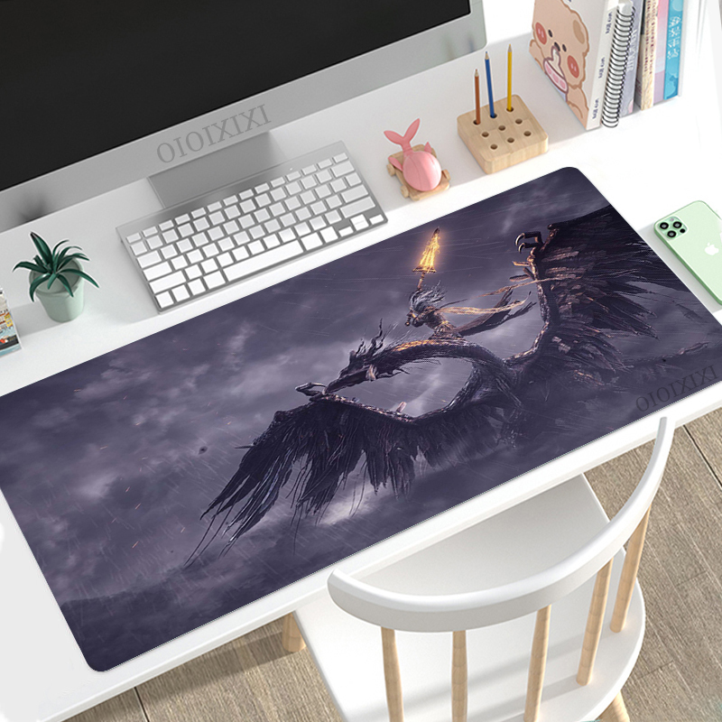 Dark Souls Mouse Pad Gamer XL Computer Custom HD Mousepad XXL Desk Mats Carpet Office Soft Mice Pad Desktop Mouse Pad: 80x40 cm / light yellow