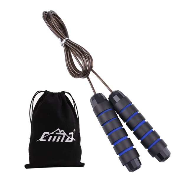 Cuerdas de saltar de 3M, bolsa de Cable de velocidad ajustable para Crossfit, cuerda de saltar de plástico gruesa de doble rodamiento, equipos deportivos de Fitness: Azul