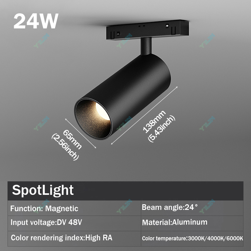 Nowa magnetyczna lampa szynowa 48V doprowadziło krata powódź lampa reflektor sufit lampa tor szyna linia światła nie Główny światło oświetlenie projekt: jasnożółty / Beżowy