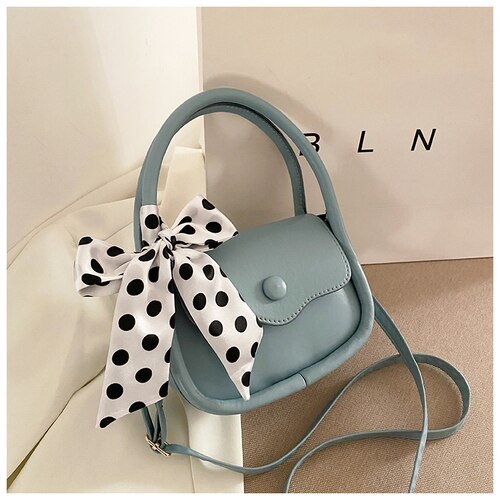 Einfache Kunst Und Weise Frauen Kleine Klappe Schulter Bote Taschen PU Leder Weibliche Bowknot Geldbörse Handtaschen Neue Elegante Damen Telefon Beutel: Blau