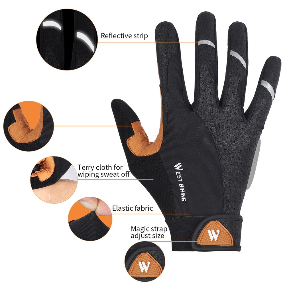 West Fietsen Fietsen Handschoenen Anti-Slip Ademende Mannen Vrouwen Handschoenen Anti-Shock Outdoor Sport Mtb Fiets Motorfiets handschoenen