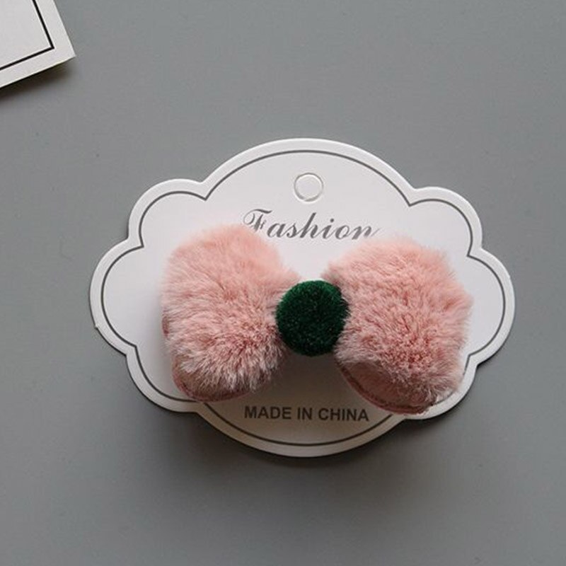 1PC Girl Fluffy Crown Hair Tie Bow Faux Fur Hair Band Girl Crown Hair Accessories Elastics Scrunchie Ponytail Holder: M Hair pin