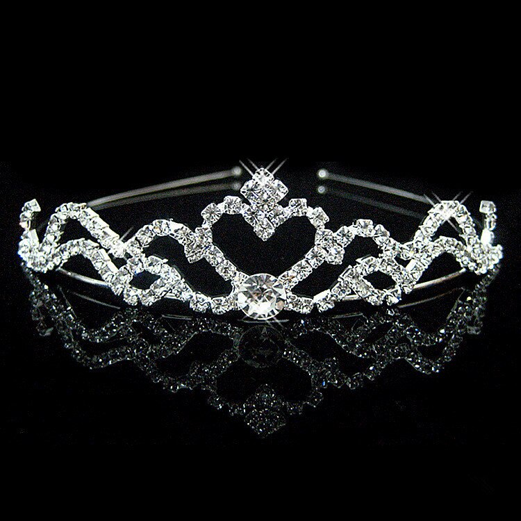 Wedding Nuziale di Cristallo Tiara Corone Principessa Queen Cuore Fasce Del Fiore Accessori Per Capelli Da Sposa per la Sposa monili Dei Capelli: H44JM