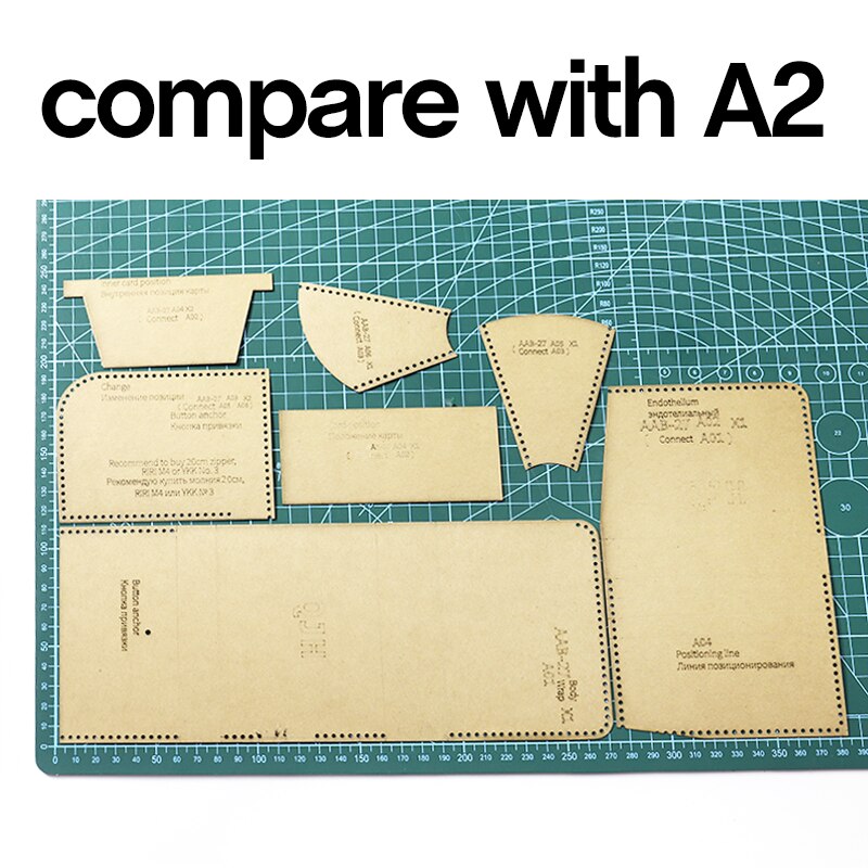 1Set DIY Kraft Paper Template Retro Men and Women Wallet Leather Craft Pattern DIY Stencil Sewing Pattern 11cm*8.5cm