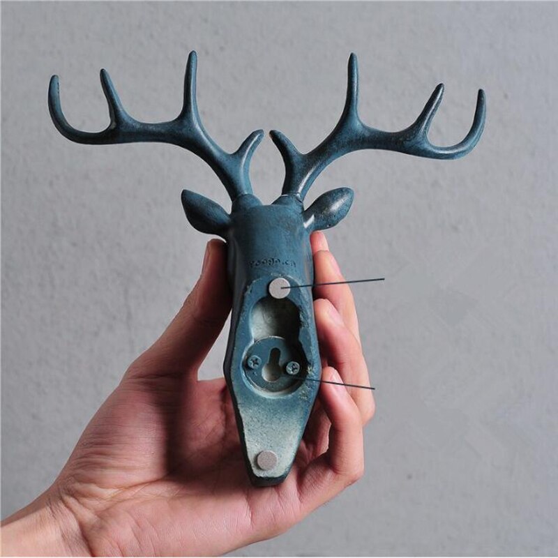 Amerikaanse stijl decoratieve haak dier hertenkop model wandhaak kapstok wanddecoratie sleutel opbergrek deurhaak 04286