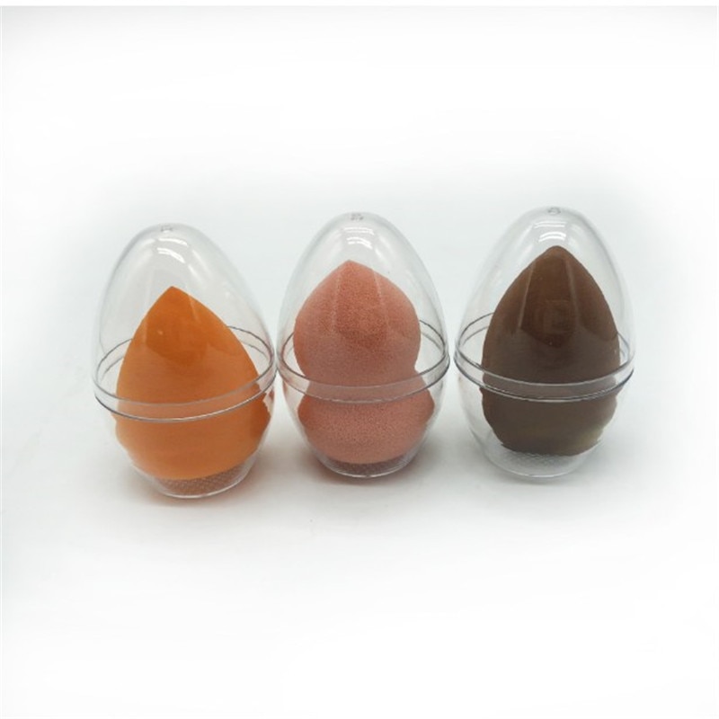 1 PC Ei Vormige Transparante Lege Make Spons Shaper Bladerdeeg Houder Stand Opbergdoos Cosmetische Ei Puff Case