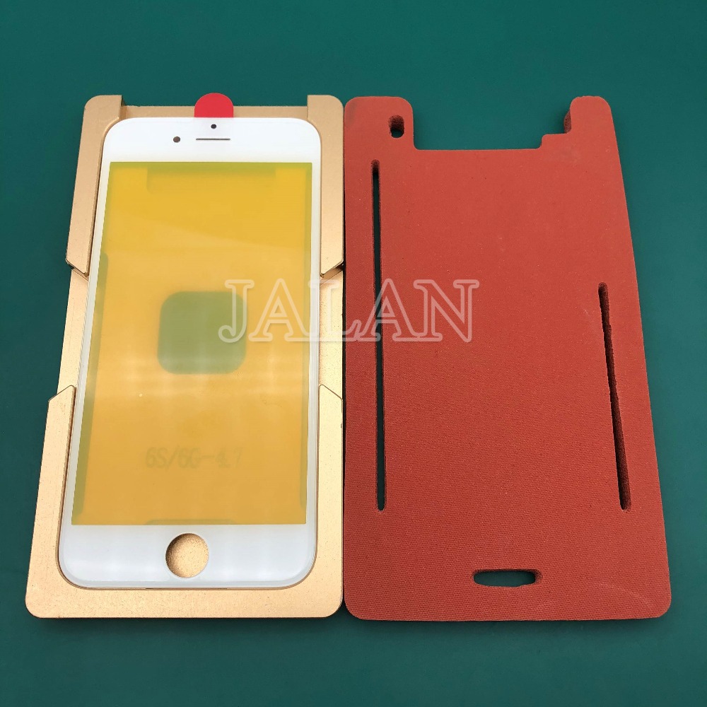 Præcision aluminium form til iphone 6/6p/6s/6sp/7/7p/8/8p/ x/xs/xs max/xr frontglas med rammeposition display laminering brug