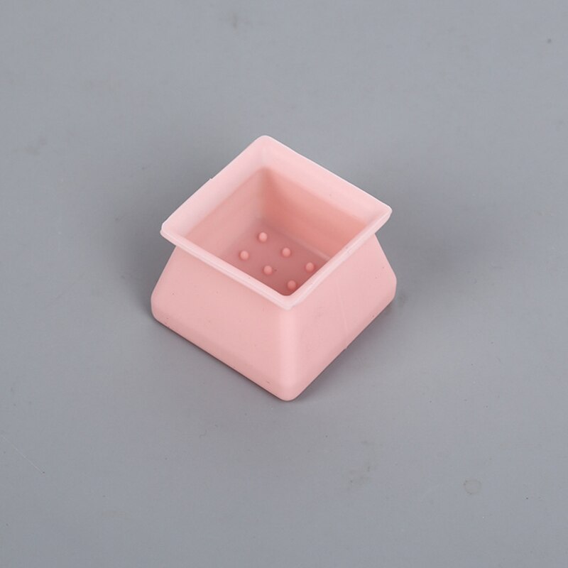 Silikone bord stol ben gulv fødder cap cover beskytter anti-skrid forhindrer ridser fødder beskytter puder fod beskyttelse covers: 4 firkantede lyserøde