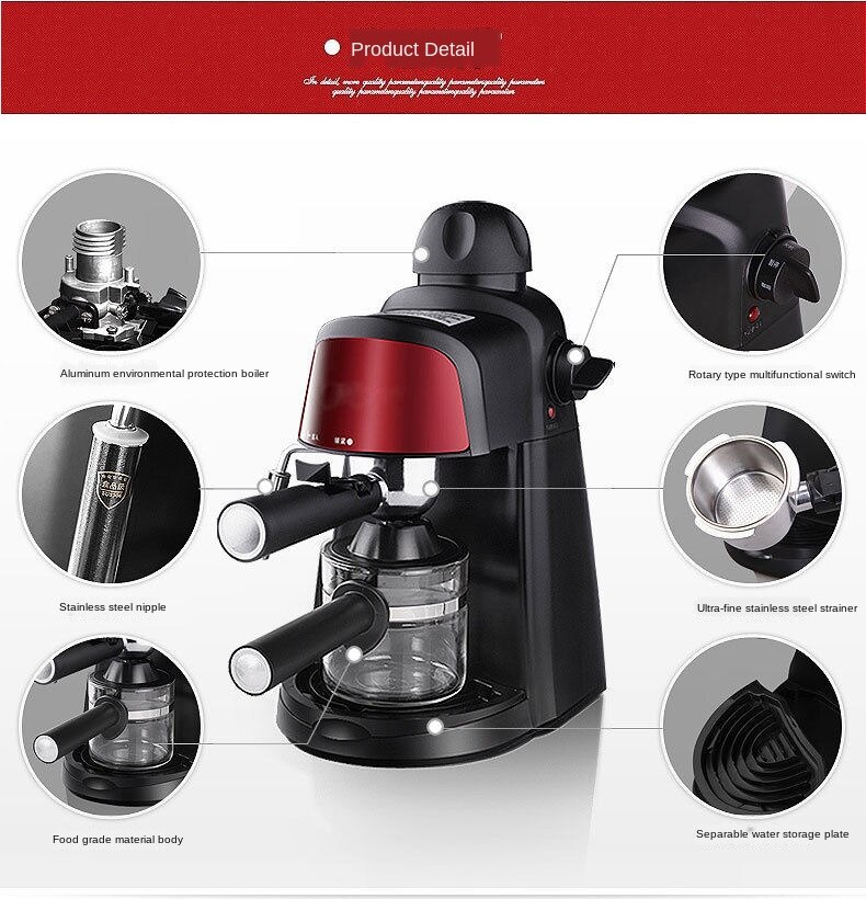 240ml Semi-Automatic Espresso Electric Coffee Machine Express Electric Foam Coffee Maker Kitchen Appliances 220V