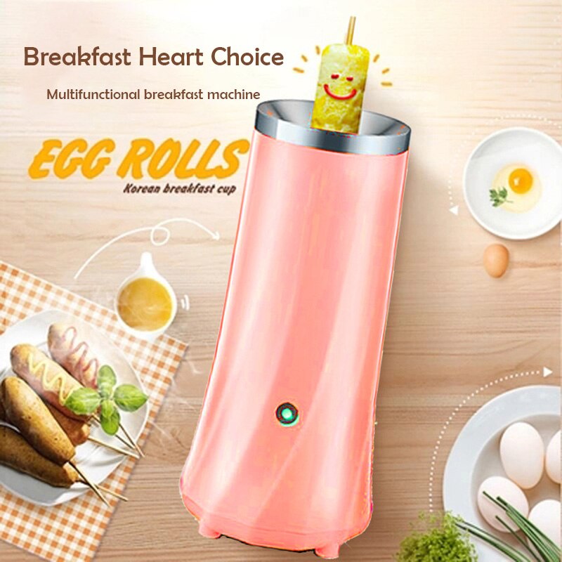 220V Automatic Eggs Roll Maker Mini Electric Spring Roll Machine Home Breakfast Machine Sausage Burrito Egg Cooker Cup Omelette