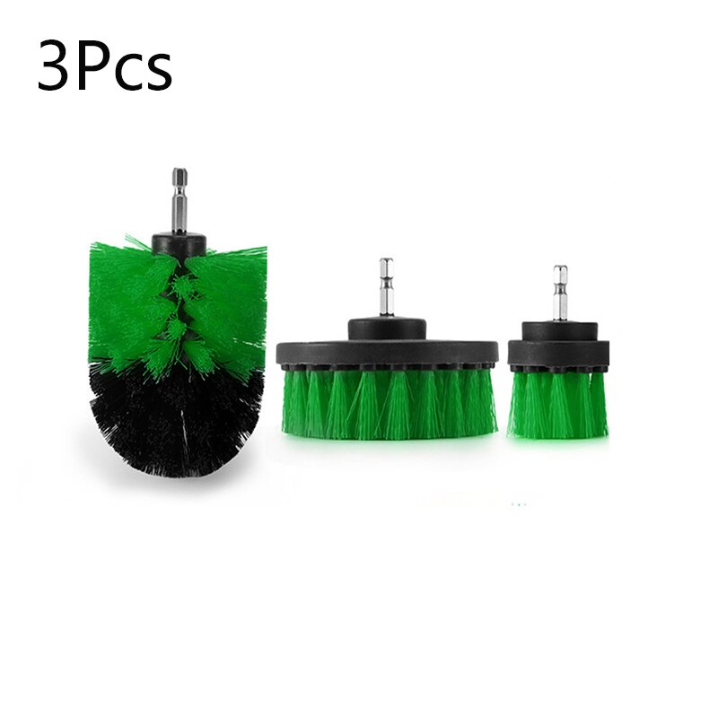 1/3Pcs Set Drill Power Scrub Clean Brush Electric Drill Brush Kit With Extension For Grout, Tiles,Bathroom, Kitchen & Auto: 3PCS 2-4inch green