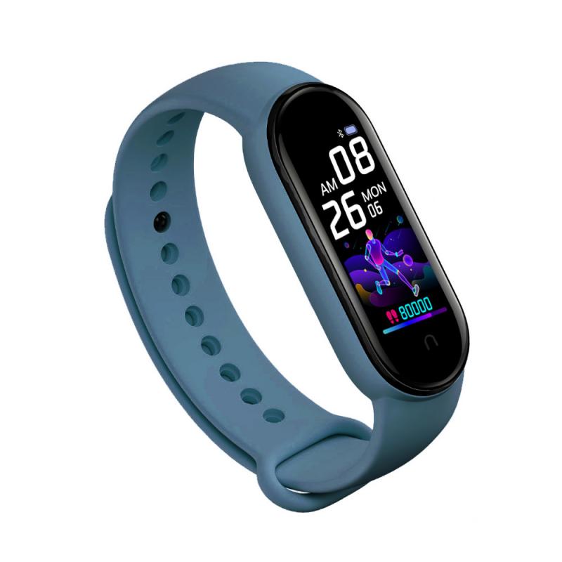 Pedometer Smart Bracelet Sport Band Fitness Tracker Heart Rate Blood Pressure Monitor Waterproof Bluetooth Smartband Bracelets: Navy Blue