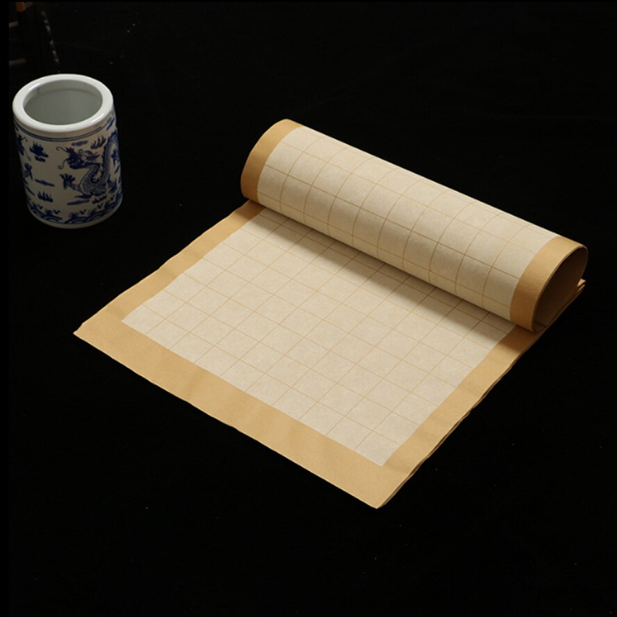 34*138cm kinesiske firkantede rispapir graf xuan papir til maling af kalligrafi praksis papir med ternede mønstre