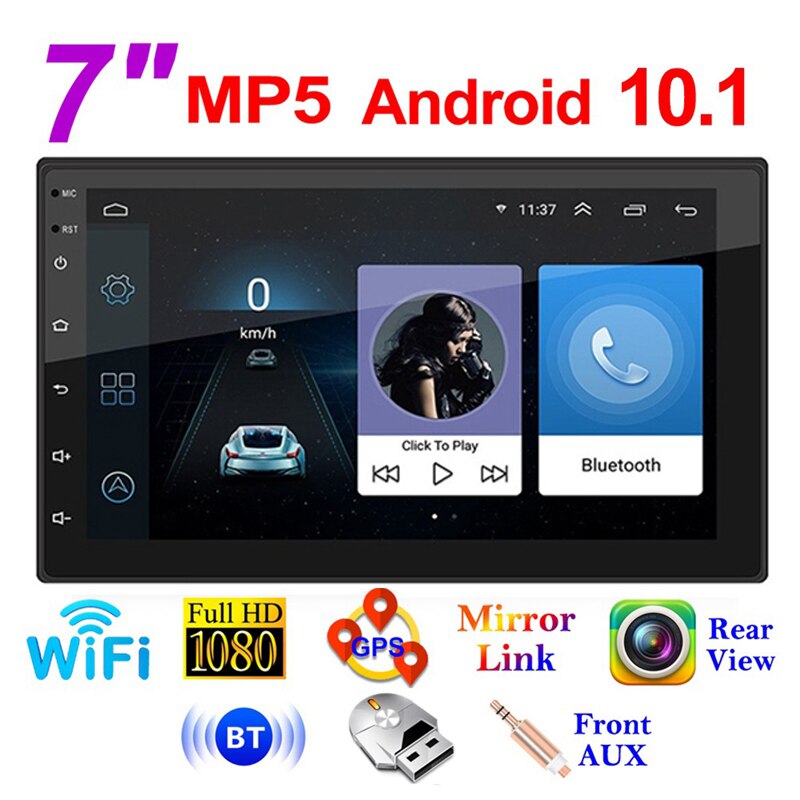 -7 tuuman android 10.1 autoradio multimediavideosoitin wifi gps auto stereo kaksinkertainen 2 din autostereo usb fm radio