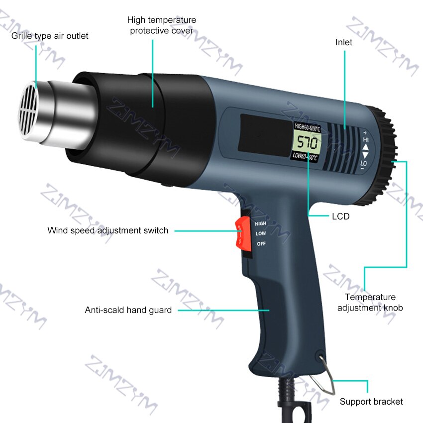 Heteluchtpistool - 1500 watt - Gratis verzending vanaf €50