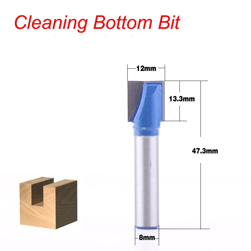 1pcs 8mm Shank Cleaning Bottom Engraving Bit Solid Carbide Router Bits Woodworking Tools CNC Milling Cutter Endmill for Wood: 8x12
