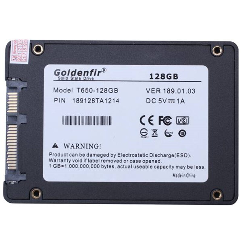Goldenfir SSD 32GB 64GB 120GB 128GB 240GB 480GB SSD 2,5 Festplatte Festplatte Disc solid State Festplatten 2,5 "Interne SSD Festplatte: 128GB Black