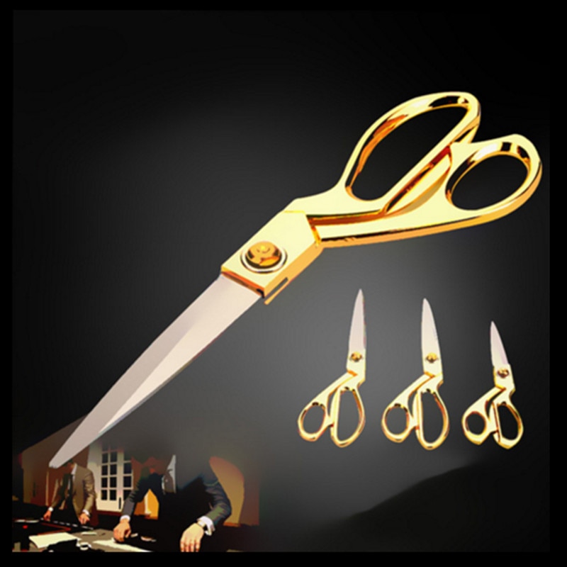 Gold Sewing Scissors Trimming Shears Cross-Stitch Stainless Steel Tailor Scissor Sewing Embroidery Fabric 23.8cm Sewing Scissors