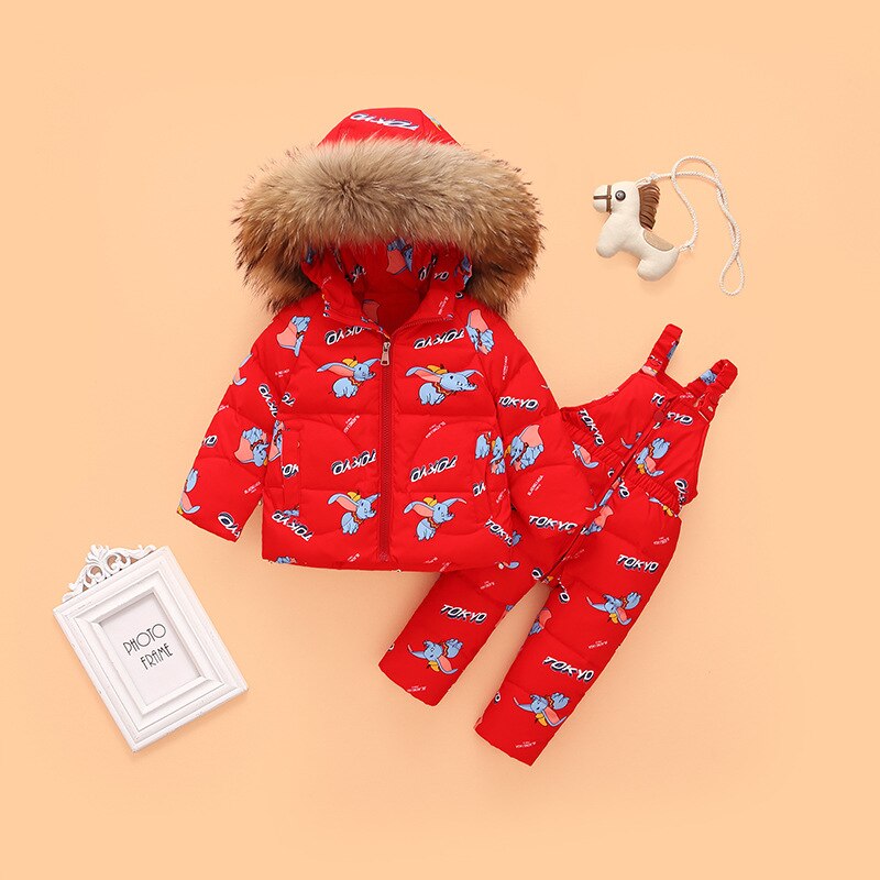 Russische Winter Pak Voor Kinderen Meisje Eend Donsjack Jas En Broek 2 Stuks Warme Kleding Set Thermische Kinderen kleding Sneeuw Wear: A1 / 12m