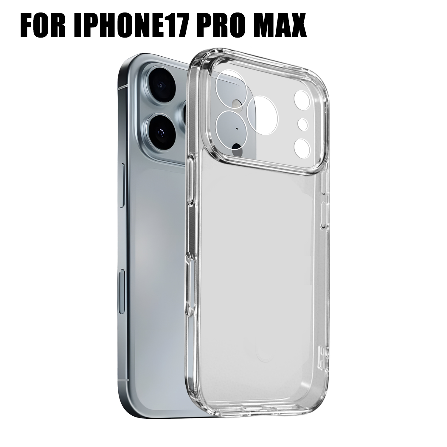 Custodia trasparente per telefono, protezione antiurto ad alta definizione, angoli protettivi per iphone 17 promax /17 air /17 pro /17: Azzurro cielo