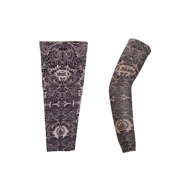 Nylon Stretchy Sunscreen Arm Sleeves Breathable Skull Skeleton UV Protective Cuff Sleeves Cycling Hiking Running Arm Stockings