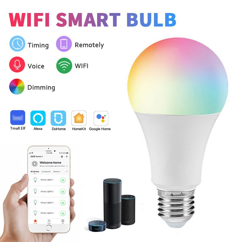 9/10W E27 Wifi Smart Lamp 2700-6500K Rgb + Koel Verstelbare Wit + Warm Wit lamp Werk Met Siri Alexa Google Assisitant