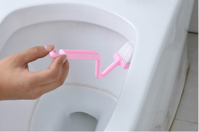 TOYZHIJIA 1Pc S-type Toilet Sanitair Set keuken badkamer Gebogen Gebogen Handvat Cleaning Scrubber Borstel V Vorm Borstel