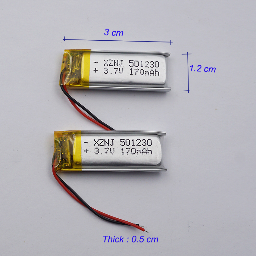 2 stücke 3,7 V 170 mAh Wiederaufladbare Polymer Li Lipo Batterie 501230 Für Bluetooth Lautsprecher Kopfhörer GPS Sat Nav Aufnahme stift 051230