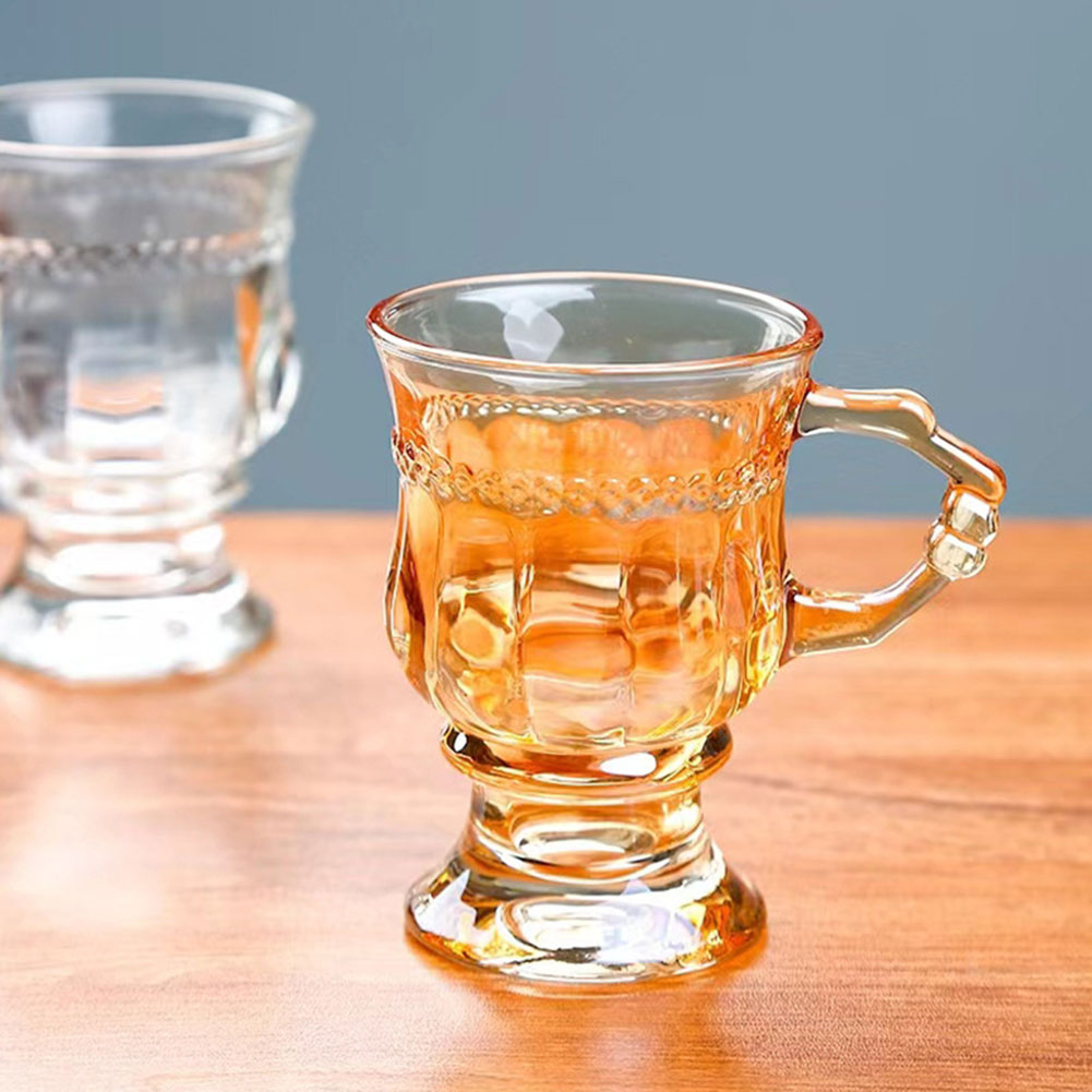 Tall Coffee Glass Mugs Heat Resistant Decorative Cup For Tea Coffee