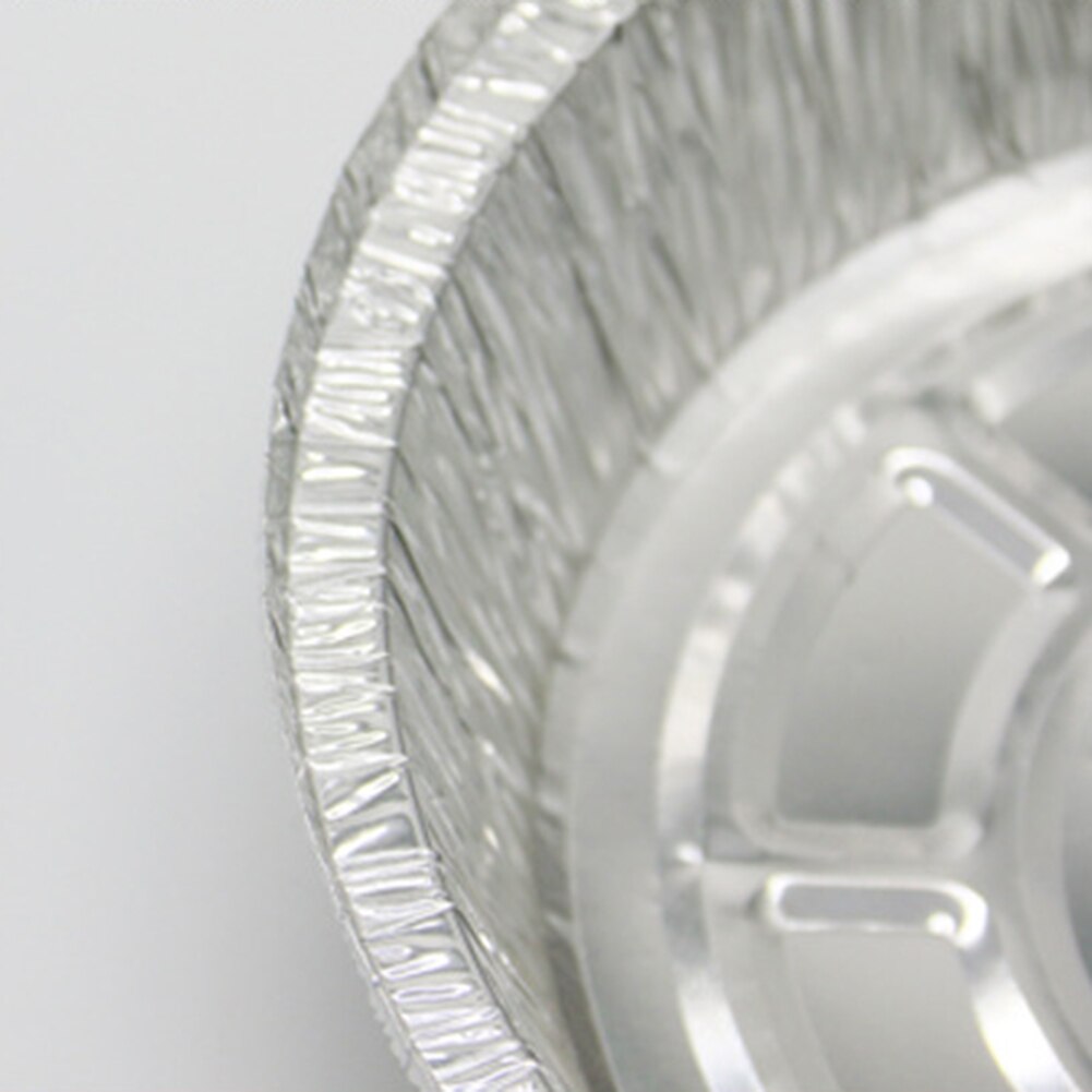 Plat de cuisson antiadhésif jetable rond en aluminium pour BBQ, résistant aux hautes températures, 50 pièces