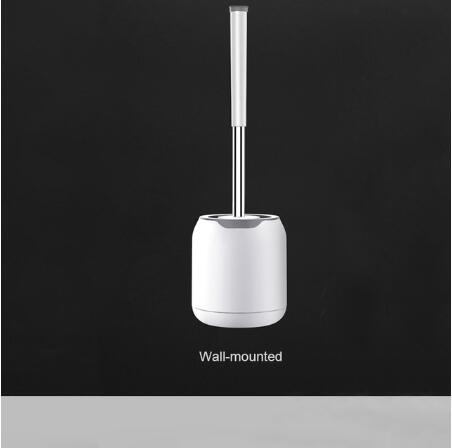 Silikone toiletbørste med blød børste, toiletbørste til badeværelset og holder sæt, konstrueret af slidstærkt termoplastisk gummi: Opgrader wall-mounte