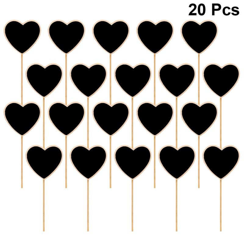 20 pièces tableau noir Toppers en bois tableau d'affichage tableau noir signes plantes de jardin étiquettes marqueurs de jardin étiquette: G