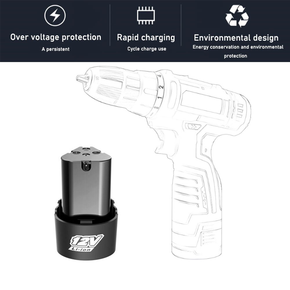 12V Battery Packs Rechargeable Li-ion Batteries for Mini Angle Grinder Electric Screwdriver Electric drill EU Plug
