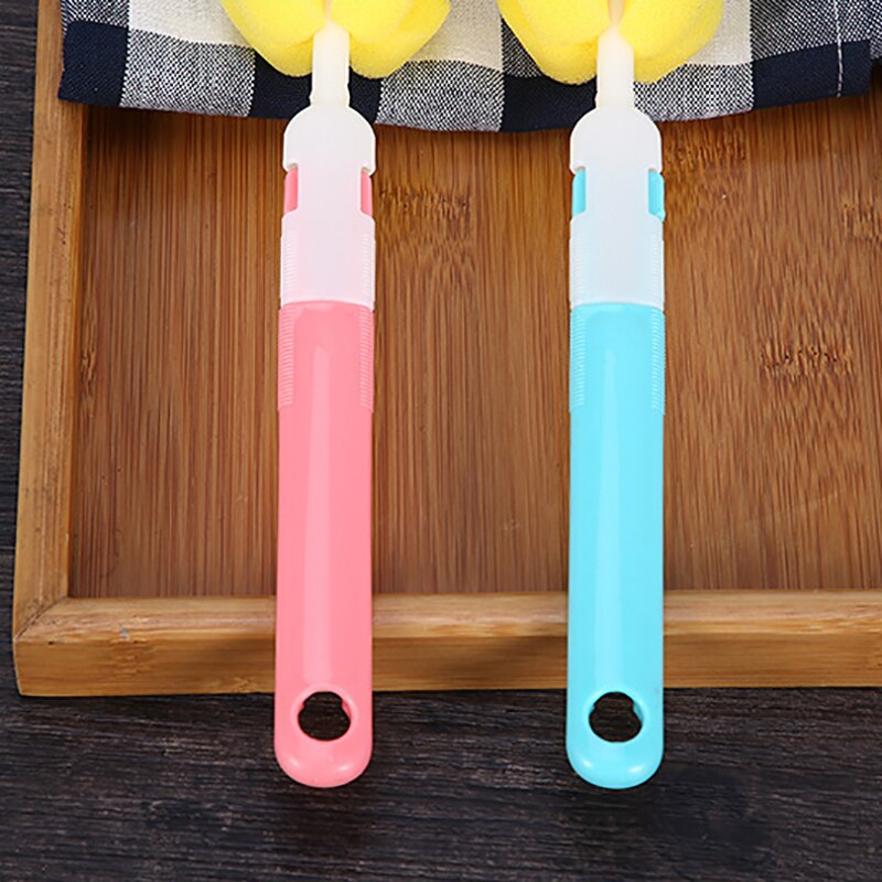 6Stck Baby Flasche Pinsel einstellen Baby Nippel 360-grad Rotierenden Sauberen Schwamm Auslauf Tasse Pinsel Bausatz Flasche Sauber werkzeug