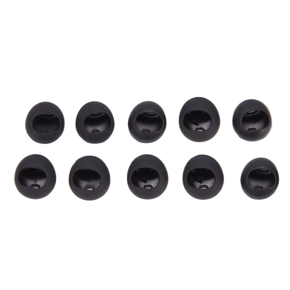 10 Pcs Zachte Siliconen Oorkussens Oordopjes Voor Samsung Galaxy S7 S6 Rand 9200 In-Ear Hoofdtelefoon Oortelefoon Oordopjes Oorkussens: Black