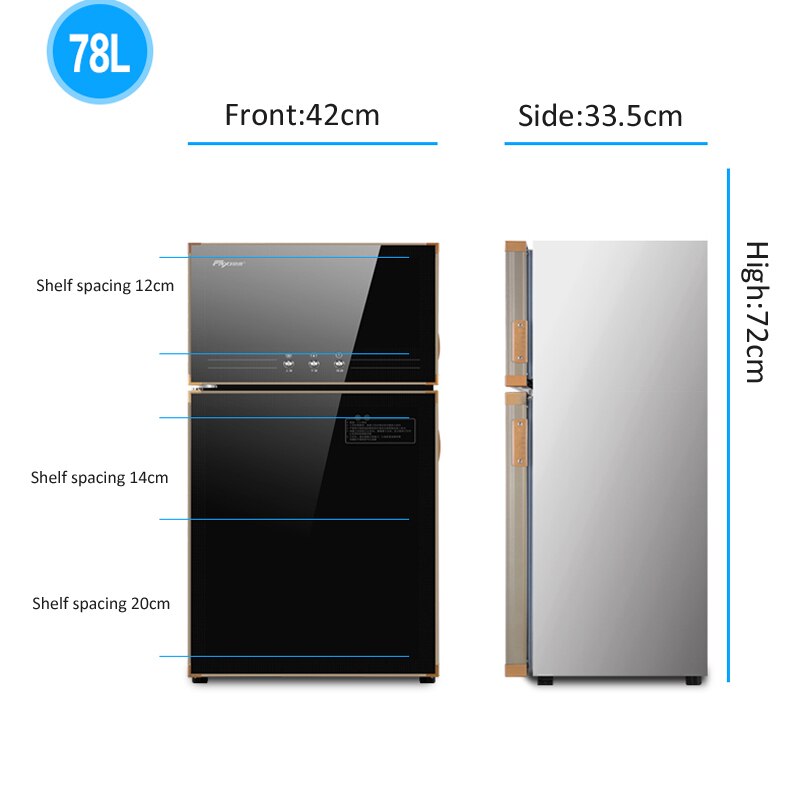 78L Double porte désinfection armoire Ozone haute température désinfection nettoyage armoire Mini ménage placard 700W 220V ZG